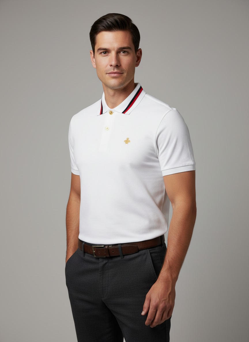 first copy gucci bee logo white t shirt for men (2) first copy gucci bee logo white t shirt for men (2)