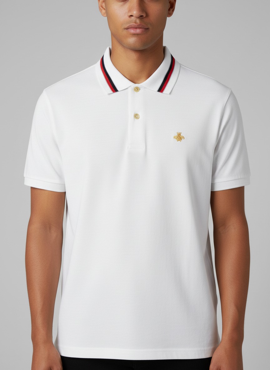 first copy gucci bee logo white t shirt for men (3) first copy gucci bee logo white t shirt for men (3)