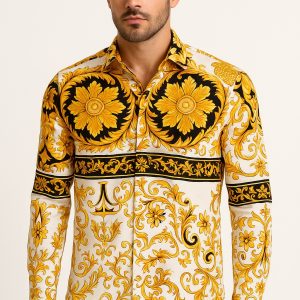 first copy versace medusa yellow shirt (1)