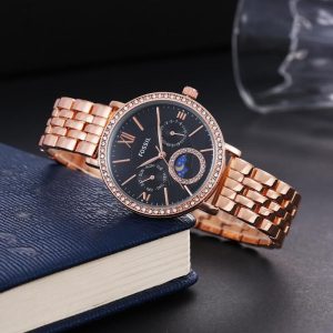 first copy fossil es3121 jacqueline sun & moon copper black women’s watch