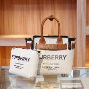 first copy burberry horseferry canvas belted tote bag with small wallet