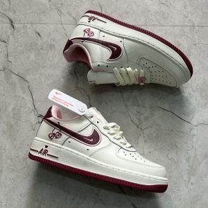 first copy nike airforce originals heart maroon sole (1)