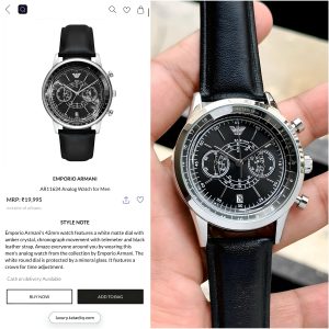first copy emporio armani minimalist chronograph ar11634