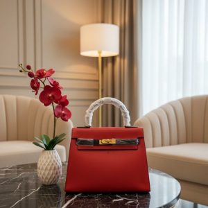 Home first copy hermes kelly 25cms high quality leather bag (2)