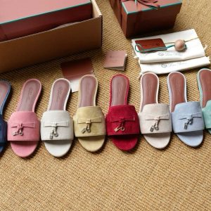 first copy loro piana summer charms sandals in suede goatskin (1)
