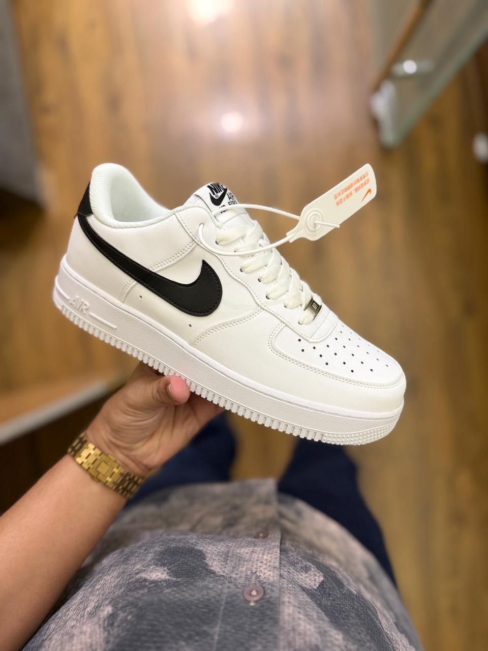 first copy nike air force one white black swoosh (2) first copy nike air force one white black swoosh (2)